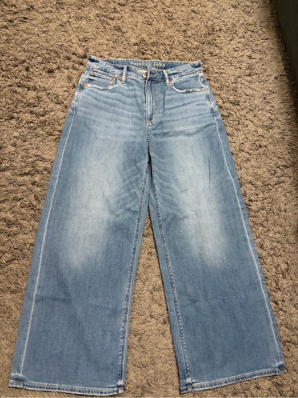American Eagle Outfitters Light Wash Wide Leg Jeans